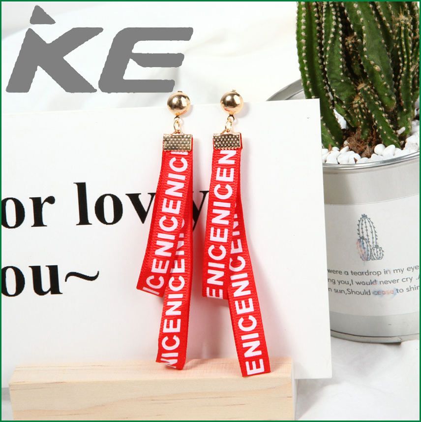 Korean style passionate red earrings Simple long hair ball fabric crystal earrings for gilrs for women low price