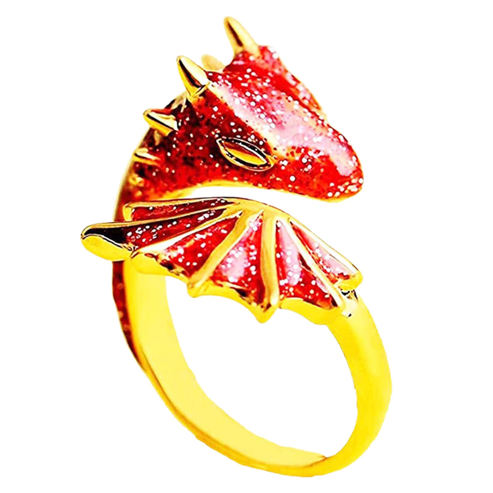 Ring Exquisite Adjustable Unisex Punk Jewelry Enamel Dragon Ring for Party
