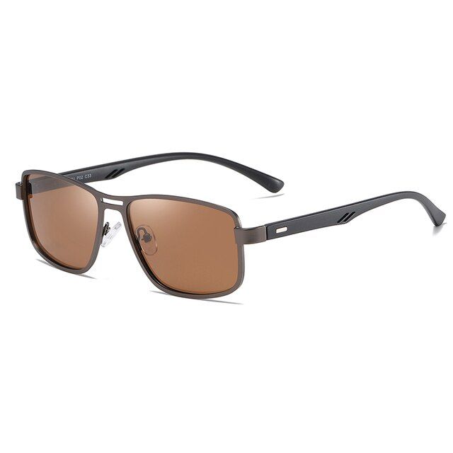 5925-TanBlackCatei Karrui Brand Fashion Sunglasses Men UV400 Polarized Square Metal Frame Male Sun Glasses fishing Driving Sunglasses