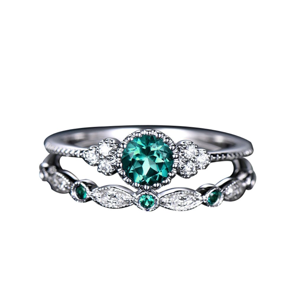 2Pcs/Set Women Finger Ring Wedding Jewelry