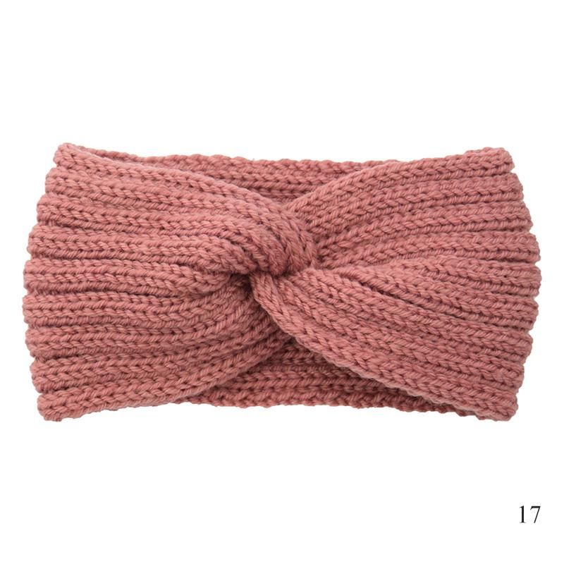 Bohomian Knitted Spring Winter Hat Women Knot Bandanas Twist Headwrap Knitting Warm Muslim Scarf Turban Cap  Cross Headscarf Hot