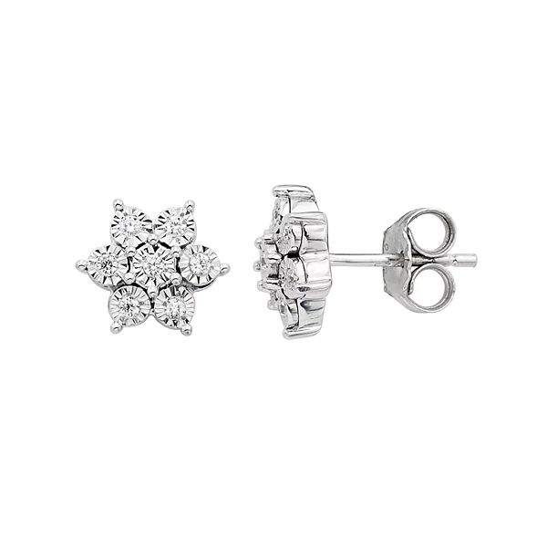Sterling Silver Flower Stud Earrings