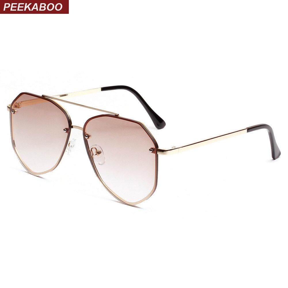 silver with blackPeekaboo men flat top sunglasses women metal frame 2021 summer women clear lens sun glasses for men uv400 blue pink purple