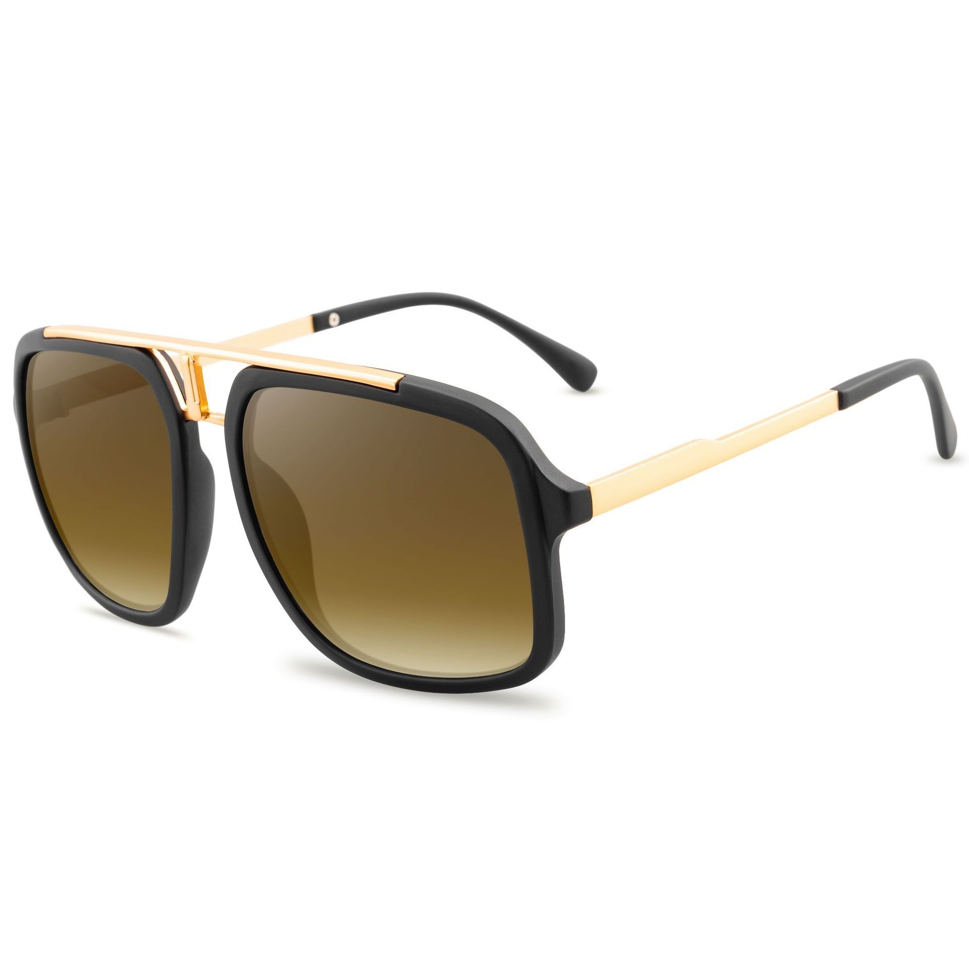 brownGIFANSEE Sunglasses Men UV400 Polarized women Square Brand Fashion Male Sun Glasses fishing Driving shades female luxury