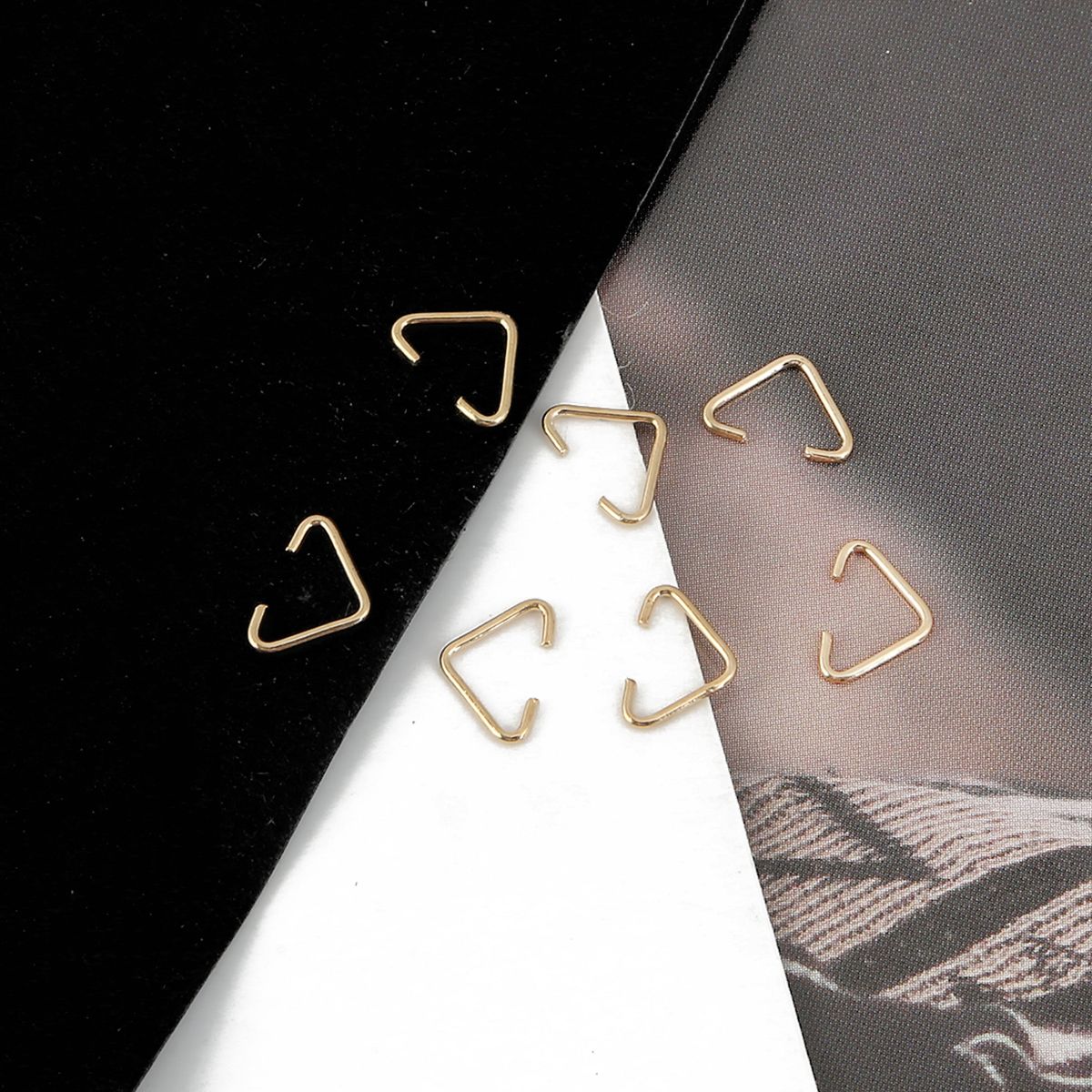 100pcs Triangle Jump Rings 6x10mm Split Jewelry Connector Findings Accessories for Jewelry Making