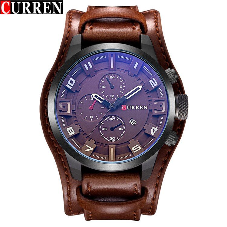 CURREN 8225 Luxury Brand Analog sports Men Watches Fashion Creative Quartz Leather Strap Wristwatch Date Male Clock Hombre【With Box】