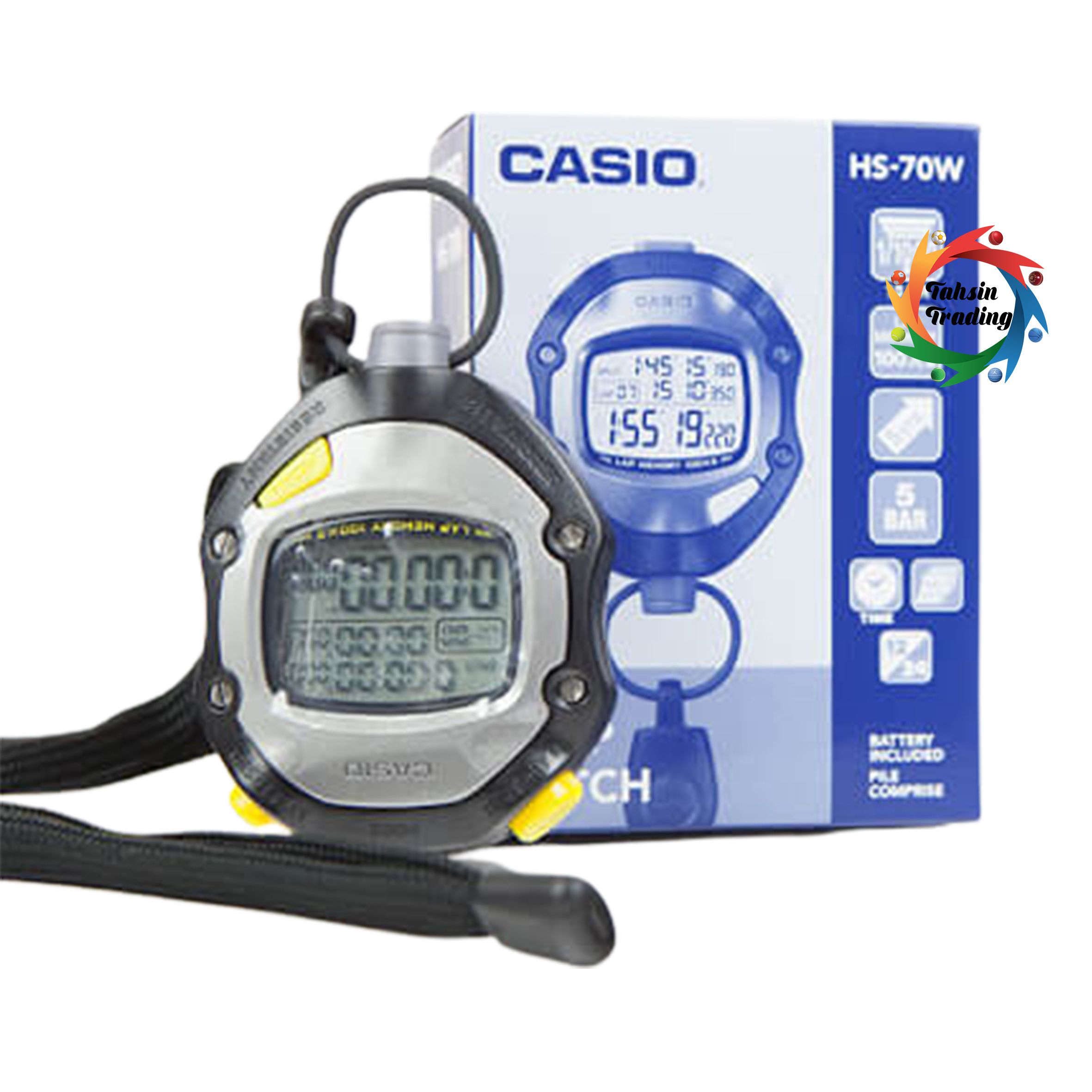 Casiio HS-70W Black Digital Stop Watch