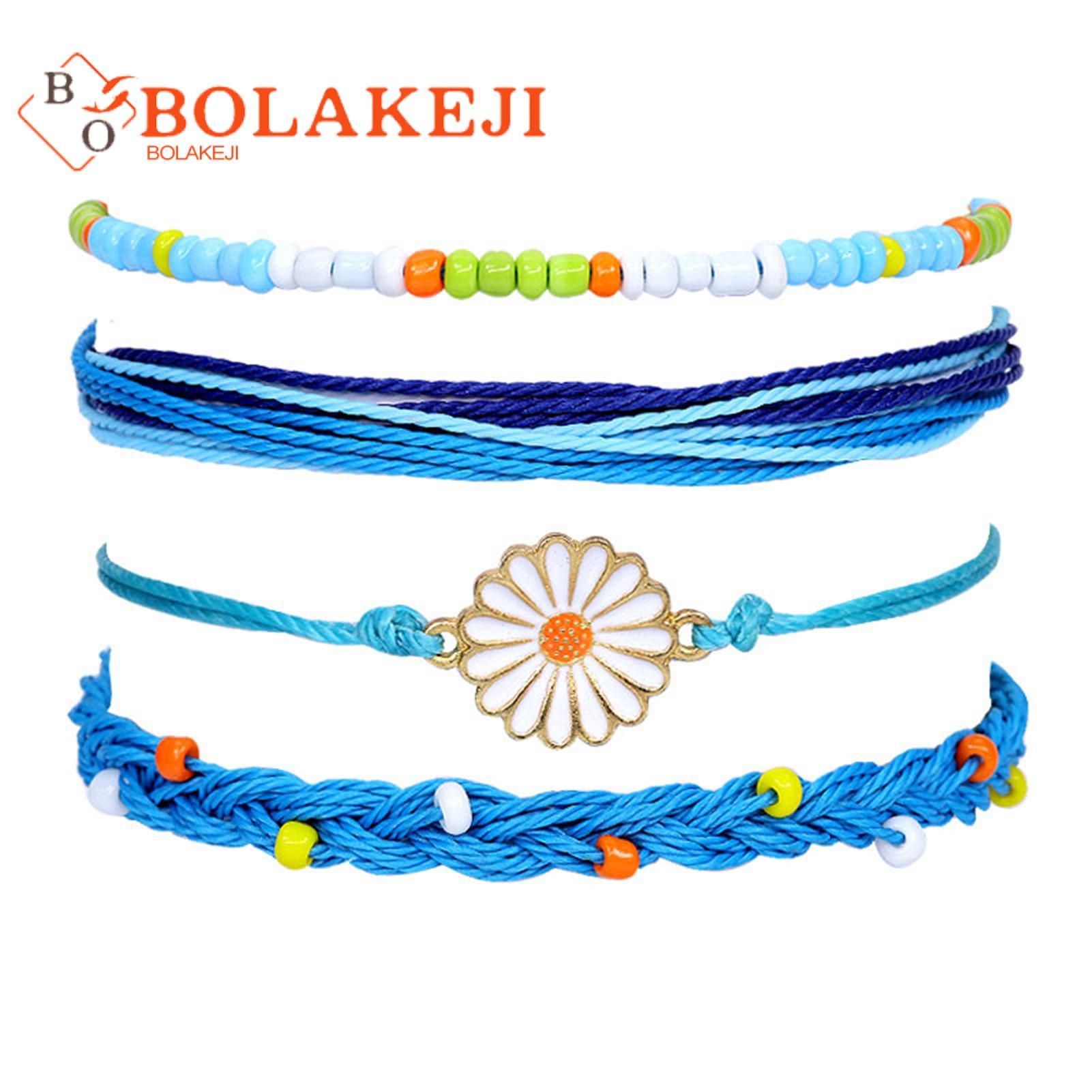 Pendant Bracelets Allergy Free Hand-woven Bracelets Wax Thread Bangle Set