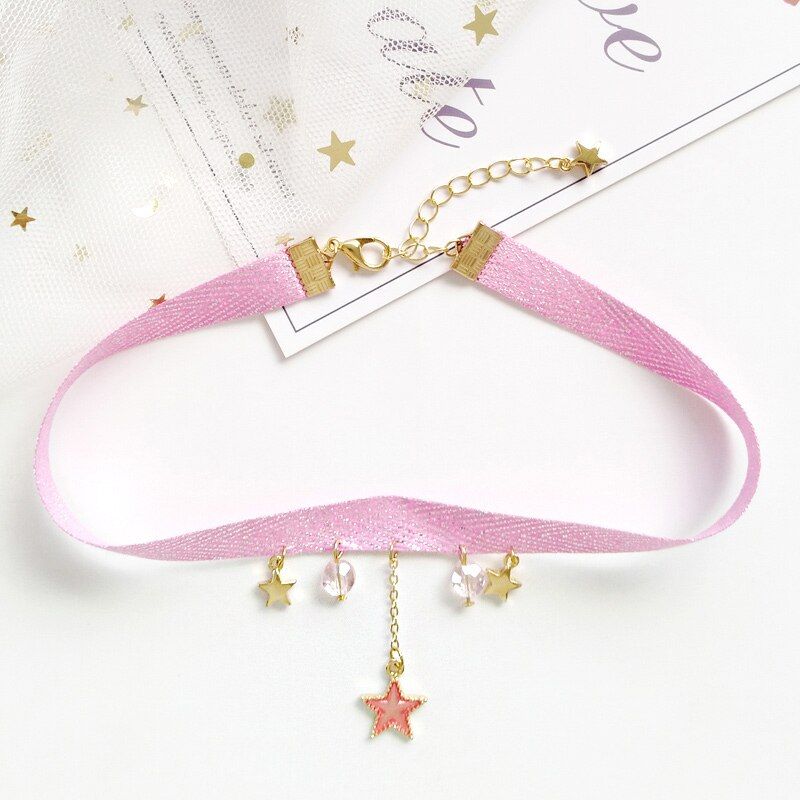 Sun Korea simple star moon earth necklace crystal pendant collarbone chain neck chain women jewelry gifts party necklace