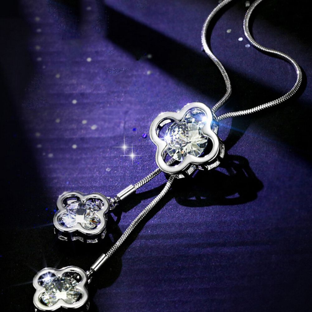 Women Sweater Chain Fashion Long Flower Necklace Pendant Clothing Accessories