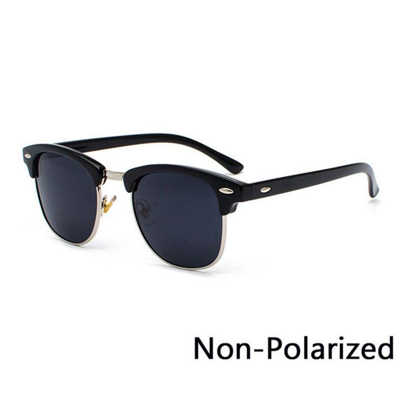 LeonLion 2021 Polarized Semi-Rimless Sunglasses Women/Men Vintage Rice Nail UV400 Classic Eyewear Brand Designer Sun Glasses