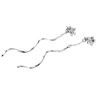 Fashion Women Flower Wavy Tassel Long Chain Dangle Plated Stud Earring Jewelry