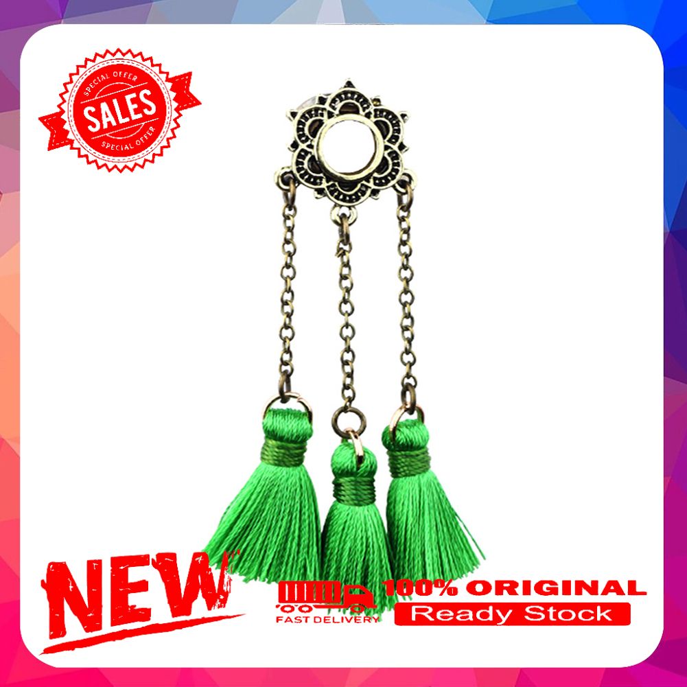 1Pc Women Tassel Stainless Steel Ear Plug Stretcher Expander Piercing Jewelry