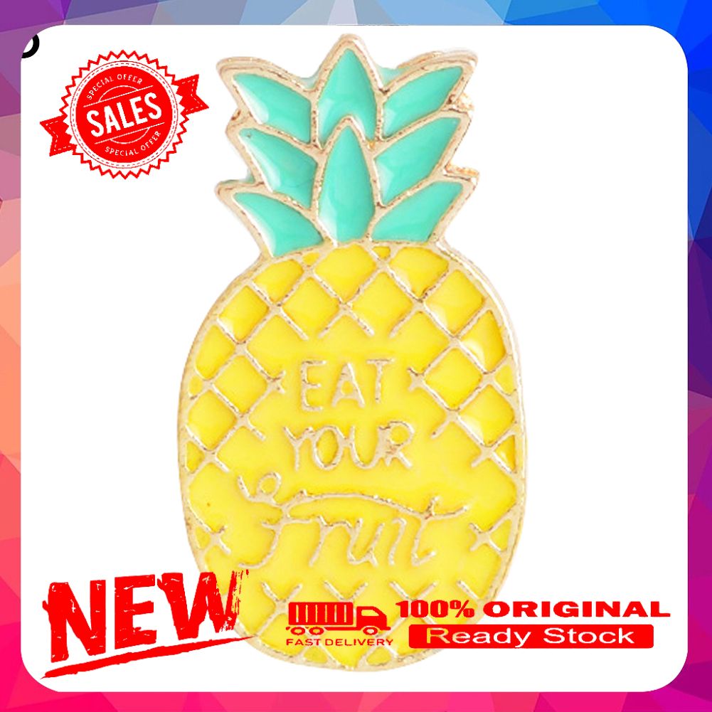 Fashion Cartoon Book Pineapple Hat Brooch Pin Clothes Badge Decor Jewelry Gift