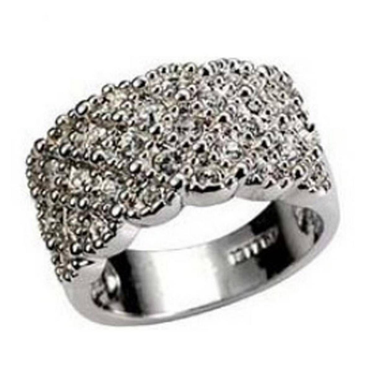 Ladies Rhinestone Inlaid Finger Ring Wedding Jewelry