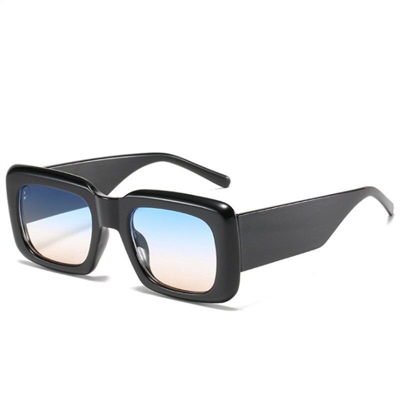 Blue YellowVitange Square Sunglasses Women Men Fashion Wide legs Blue Yellow Sun Glasses Female Retro Black Shades Mirror UV400 Eyeglasses