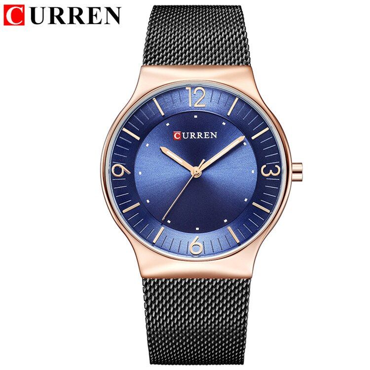 【BestGO】CURREN Watches Men Top Brand Luxury Quartz-Watches Classic Black Business Wrist Watch Full Steel Band Clock Masculino