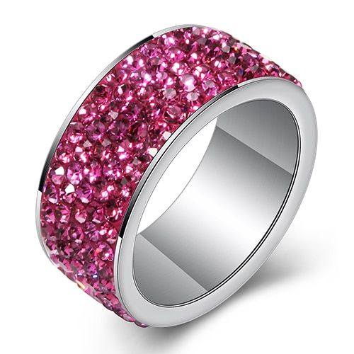 316L stainless steel Womens Wedding rings Jewelry anillos de acero inoxidable para mujer Wholesale High Quality CZ Crystal Pave