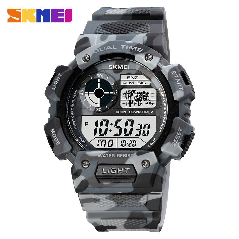SKMEI New Men Sports Watches Digital Watch LED Electronic Countdown Waterproof Wristwatches Men Clock 23