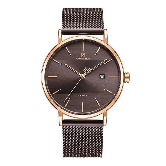 NAVIFORCE NF3008 Men's Analog Quartz Watch with Stainless Steel Bracelet