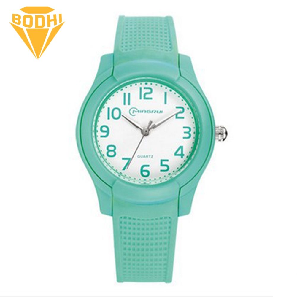 BODHI Kids Cute Waterproof Round Dial Soft Silicone Strap Quartz Watch Sport Bracelet
