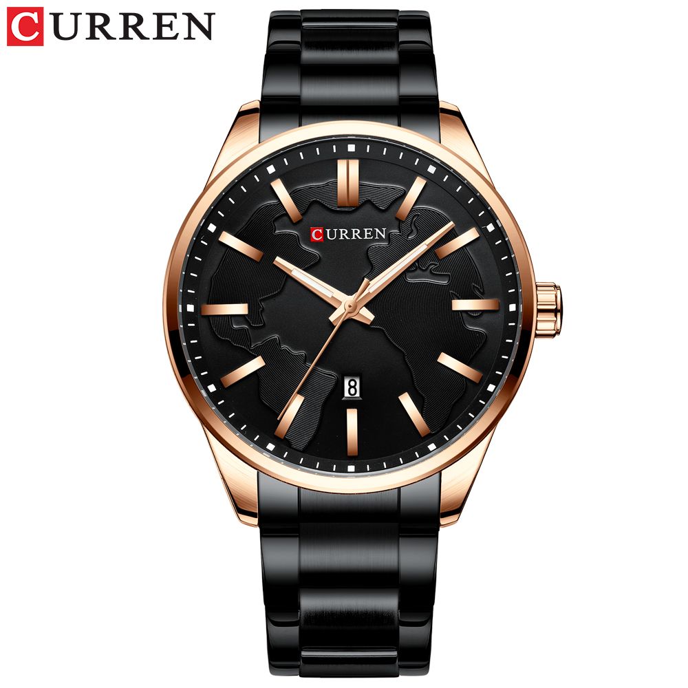 CURREN Creative Design Dial Quartz Watch Stainless Steel Clock Male Business Men's Watch with Date Fashion Gift Hombres