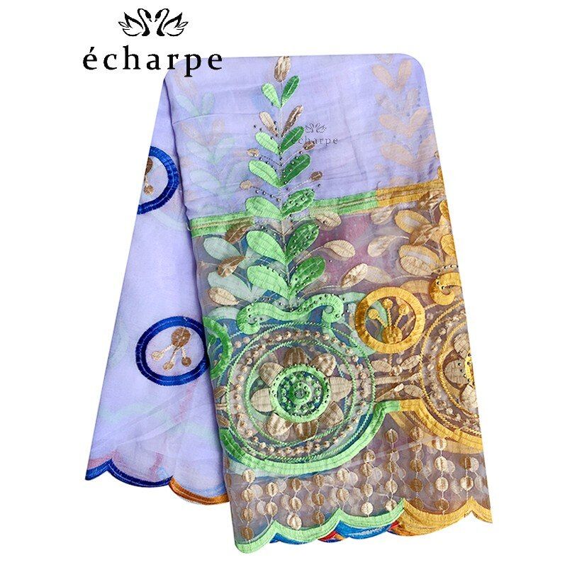 2020 New African Women Scarf 200*100cm  Economic Cotton Splicing Net Embroidery Women Scarf for Shawls BH328