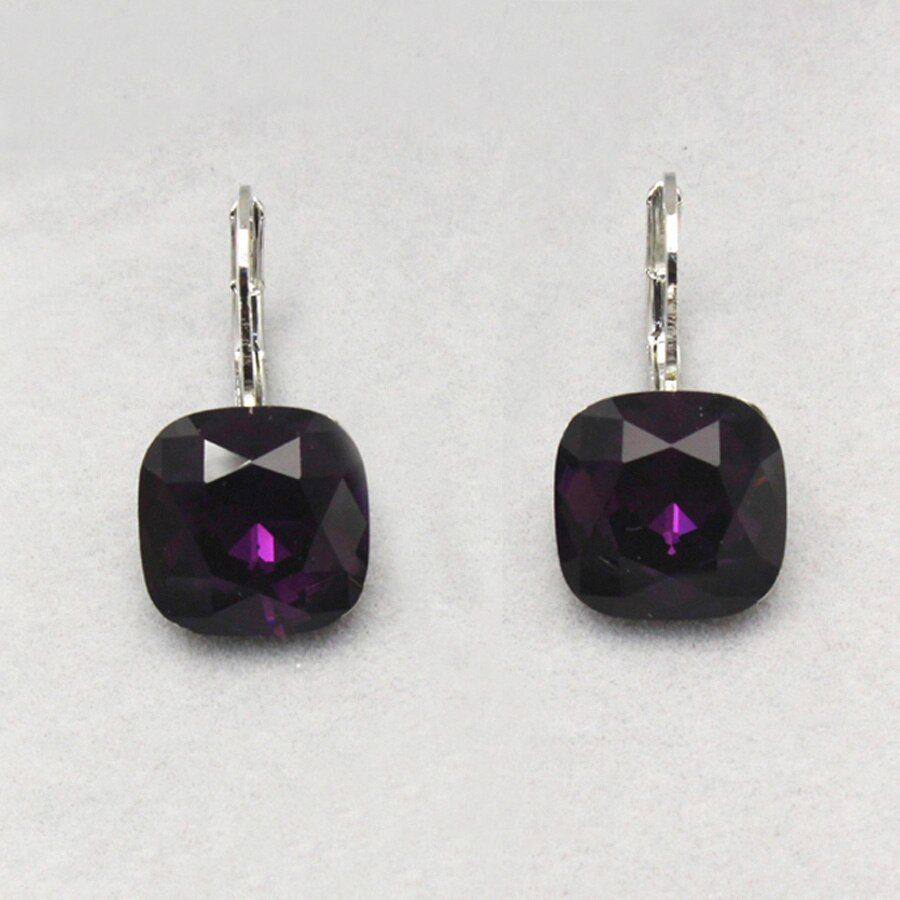 11.11 Designers Stud Earrings Made with Austria Crystal Square Shaped Jewelry for Women Wedding Party Best Christmas Bijoux Gift
