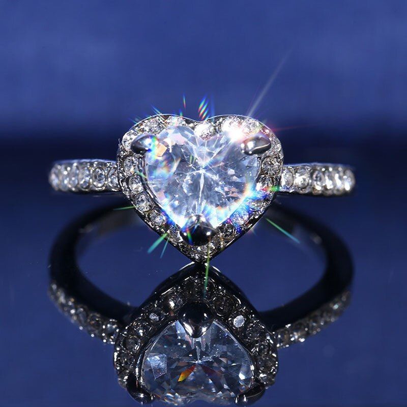 17KM Fashion Leaf Engagement Rings For Woman Sliver Color Female CZ Zircon Crystal Ring Engagement Wedding Jewelry Dropshipping