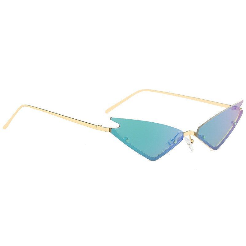 YJHH094501503TTLIFE Cat Eye Sunglasses Women Luxury Female Metal Frame sun glasses Mirror Lens Vintage Brand Triangle 2020 gafas de sol
