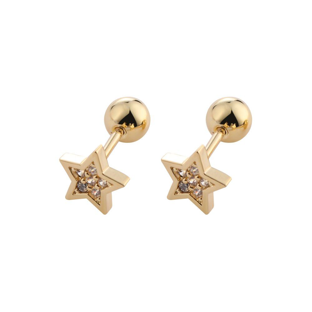 1/2PCS Cartilage Helix Tragus Stud Earrings Ear Nail Stainless Steel Bar Piercing Crystal Accessories Gifts