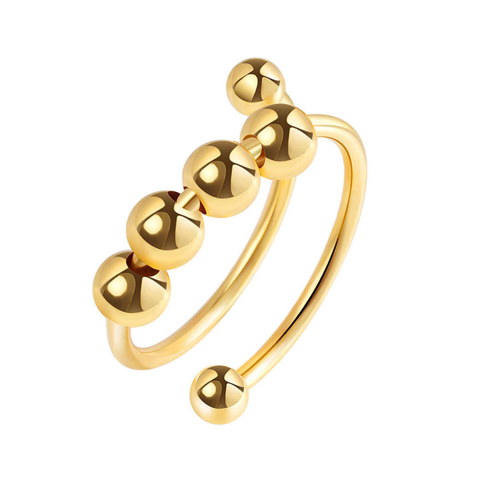 Creative Ring Polishing Stress Relief Geometric Beads Ring