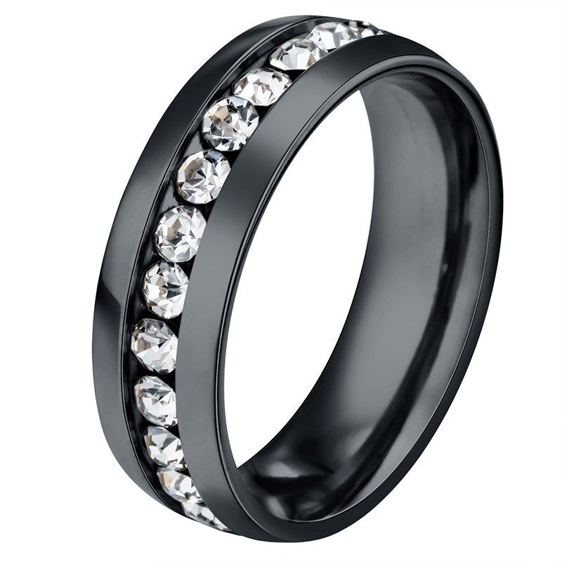 Letdiffery Clear Cubic Zirconia Wedding Rings for Women Stainless Steel Never Fade Jewery Accessories Exquisite Rings