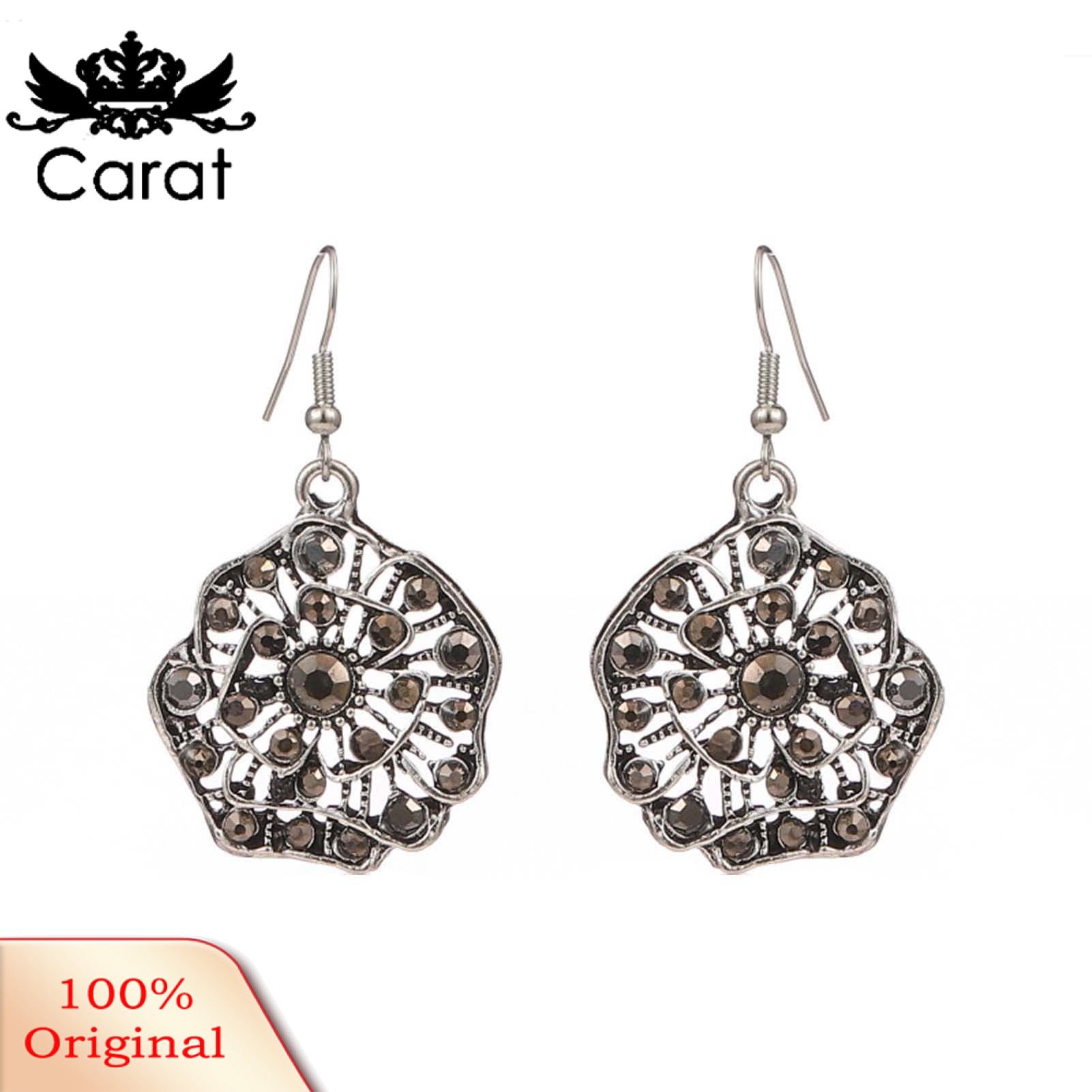 Rhinestone Earrings Fade-less Flower Rhinestone Dangle Earring
