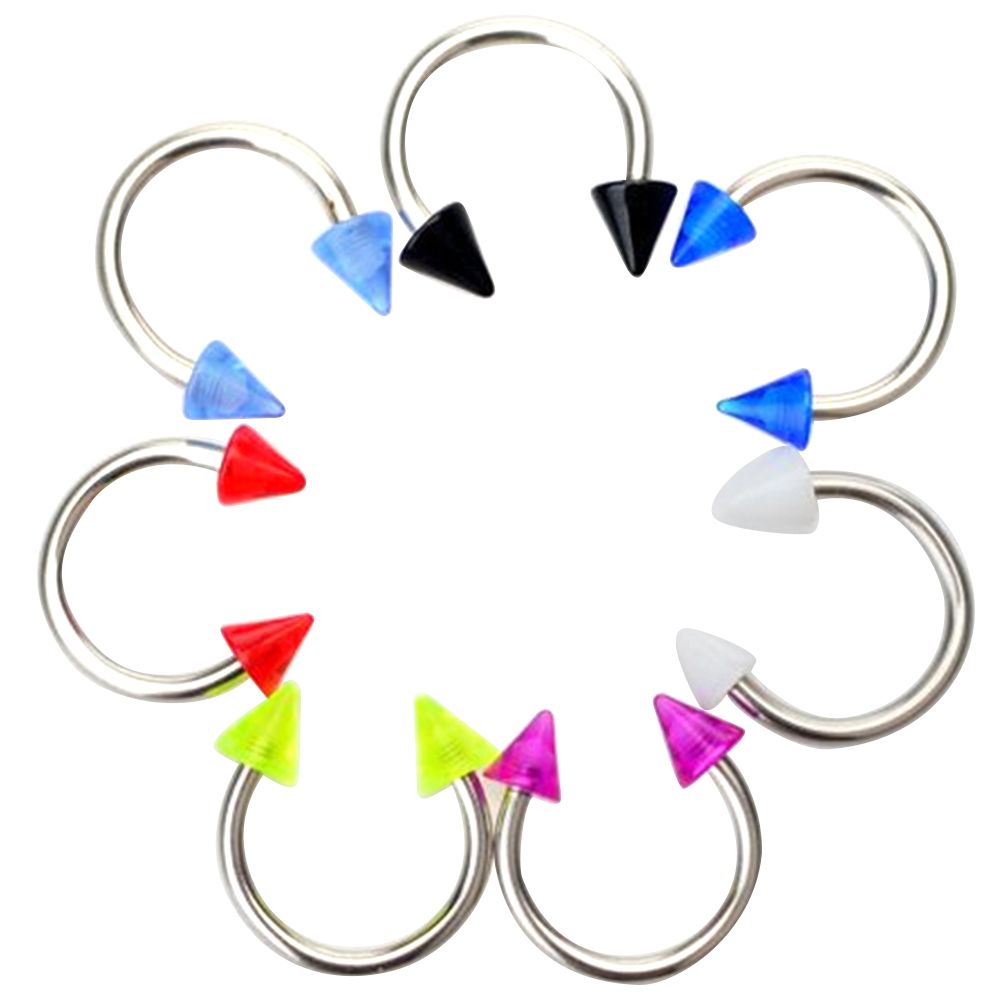 50/90Pcs Acrylic Tongue Nose Nipple Nails Belly Navel Ring Body Piercing Decor