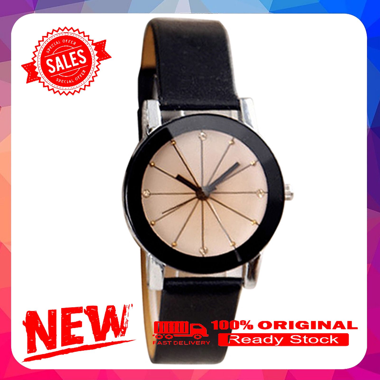 Watch Easy to Read Round Dial Alloy Case Couple Quartz Wristwatch for Festival Gift
