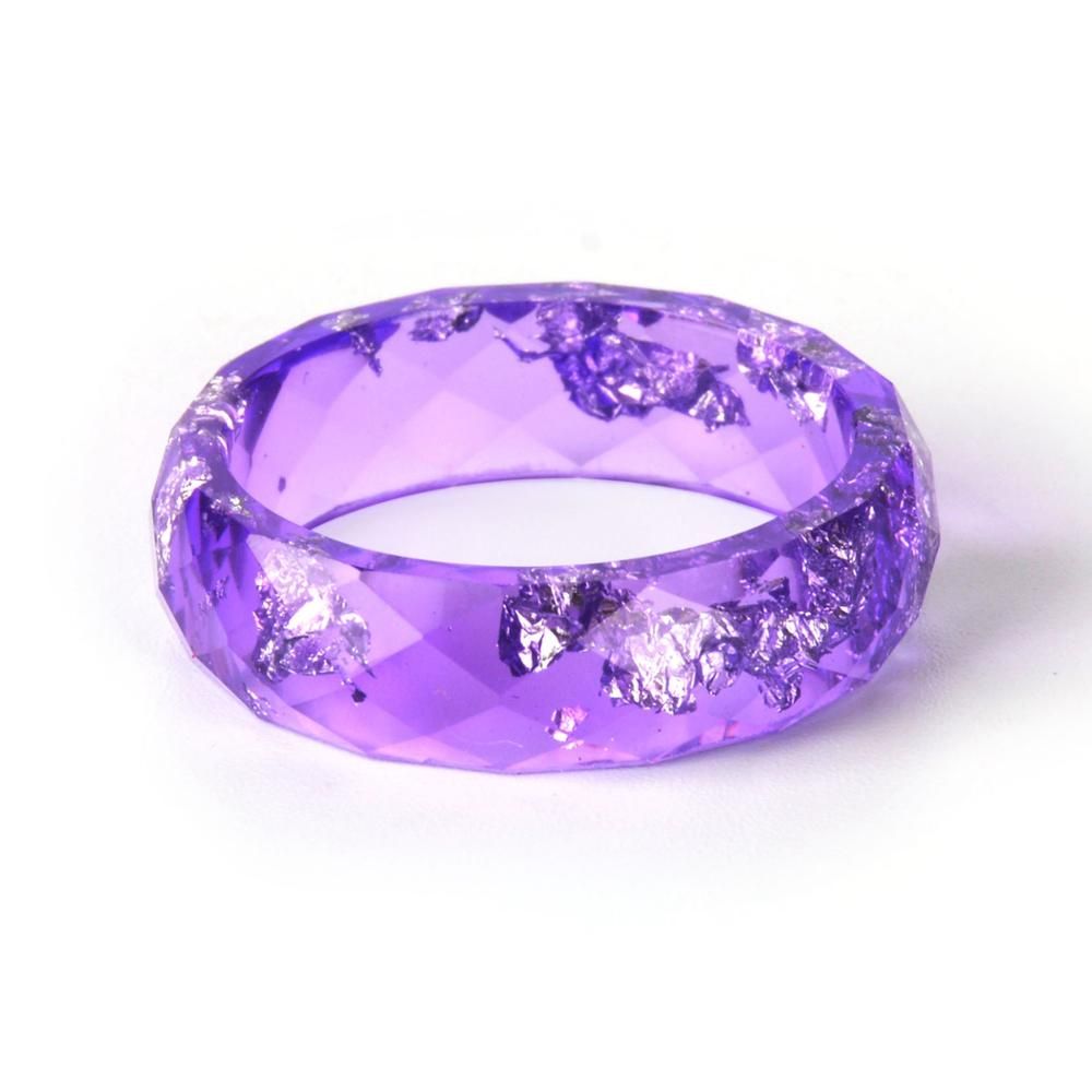 8 colors DIY Handmade Dried Flowers Epoxy Ring Transparent Resin Ring Party Jewelry Cute Resin Rings For Women Romantic Gifts