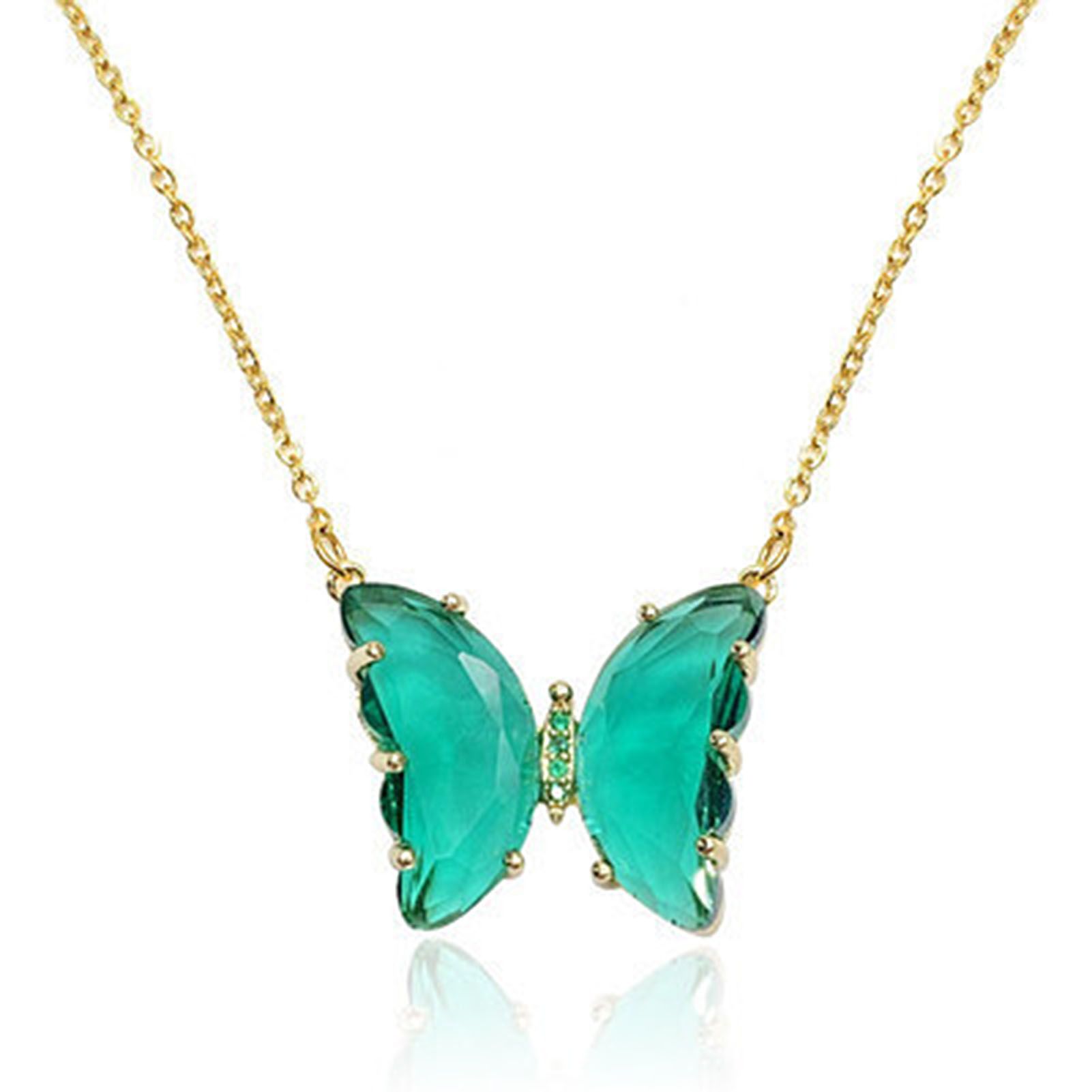 Lady Necklace Delicate Butterfly Pendant Clavicle Necklace