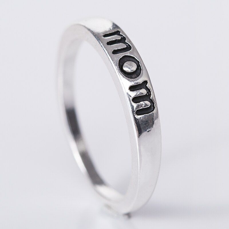 HUITAN  Nice Rings With Letter "MOM"/"DAD" Father/Mother's Day Gift Warm Birthday Gift For mom/dad Jewelry wholesale lots bulk