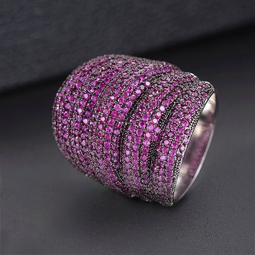 missvikki Indian Dubai Big Fingers Ring for Women Monaco Designer Multicolor Jewelry With Full Cubic Zirconia Top Quality