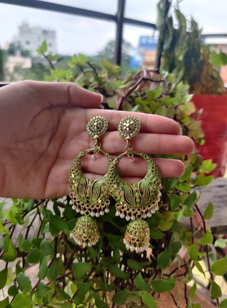 Multicolor Chain Jhumka Ear Ring for Women and  Fashionable and Uncommon Earring for ladies stylish  colourful jhumka