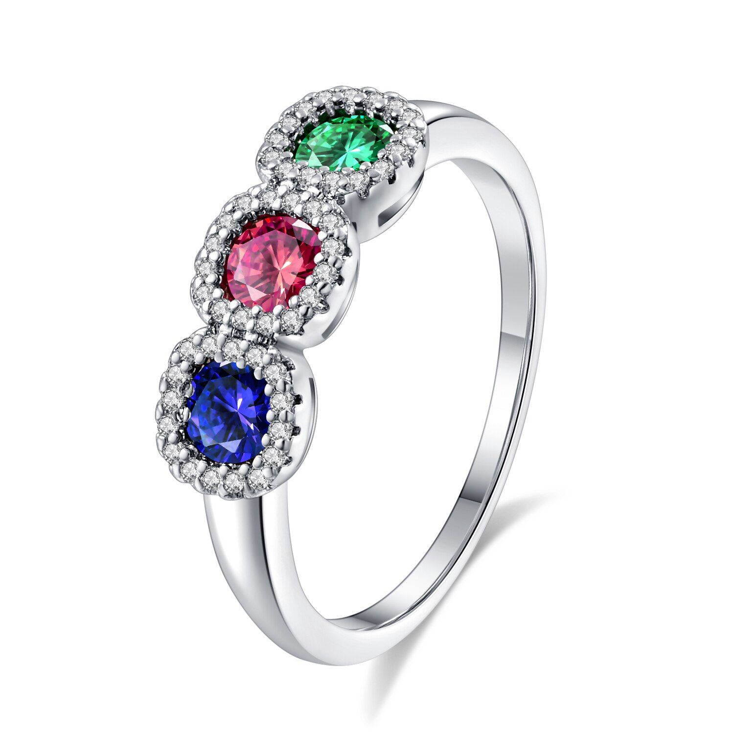 Fashion Female Crystal infinity Ball Geometric Wedding Ring White Zircon Cubic Promise Engagement Rings Women's Glamour Jewelry