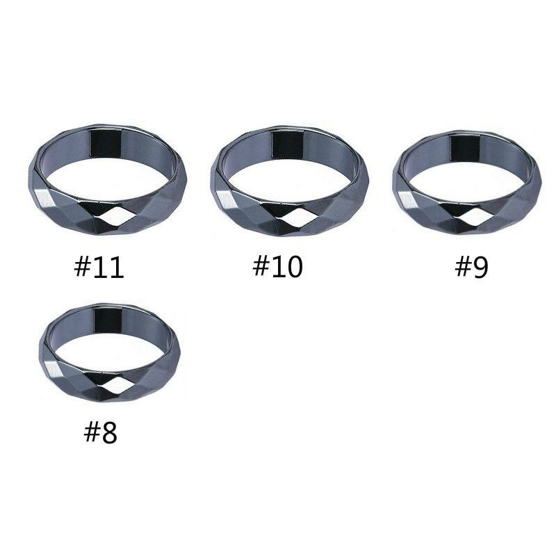 6/8/10  Black Magnetic Stone Ring  for Women Men  Simple   Magnetic Hematite Stone Therapy Health Care Magnet Rings Jewelry 2019