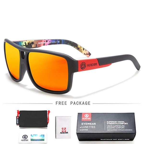 KDEAM Polarized Goggles Men Sport Eyewear Square Sunglasses Male  Driving Polarized Glasses Outdoor UV400 Goggles X7-C207