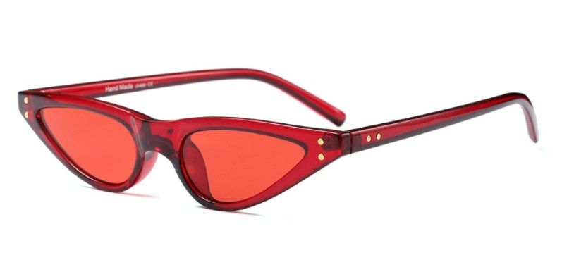 C3 red red45348 CCSPACE Small Frame Oval Sunglasses Rivet Women Brand Glasses Designer Fashion Female Red Shades
