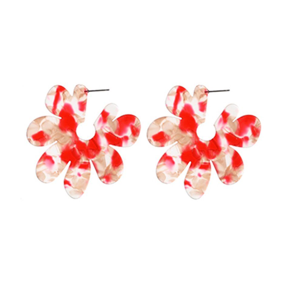 Large Flower Resin Earrings Acrylic Acetate Plate Earrings Petal Earrings