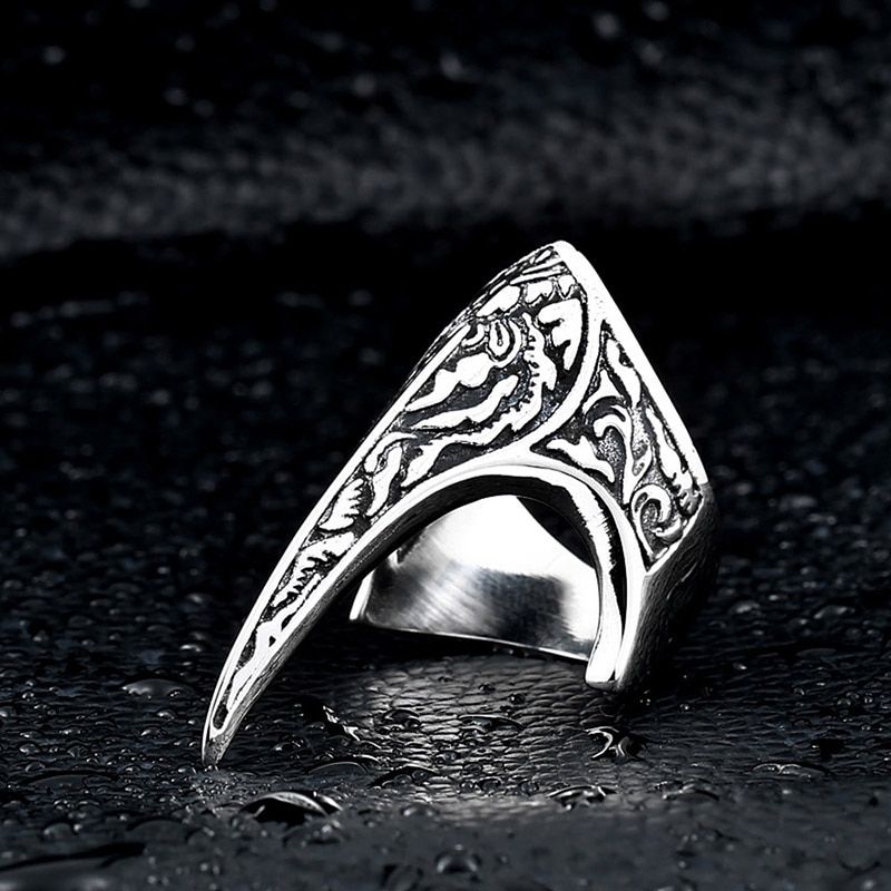 steel soldier vintage Punk olecranon viking amulet Ring men Stainless personality exqusite 316l steel Jewelry Ring