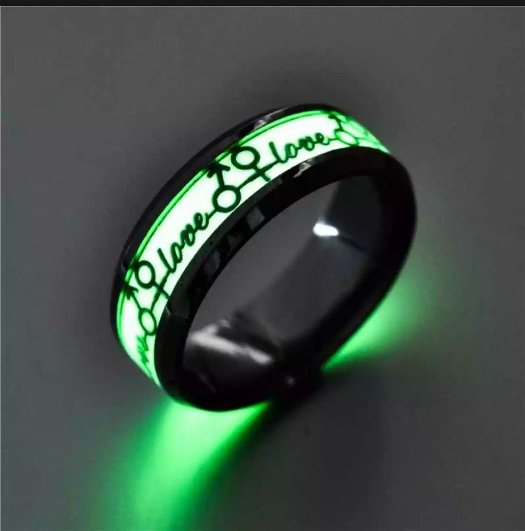 Rhodium-Plated Radium Ring - Love Sign Design