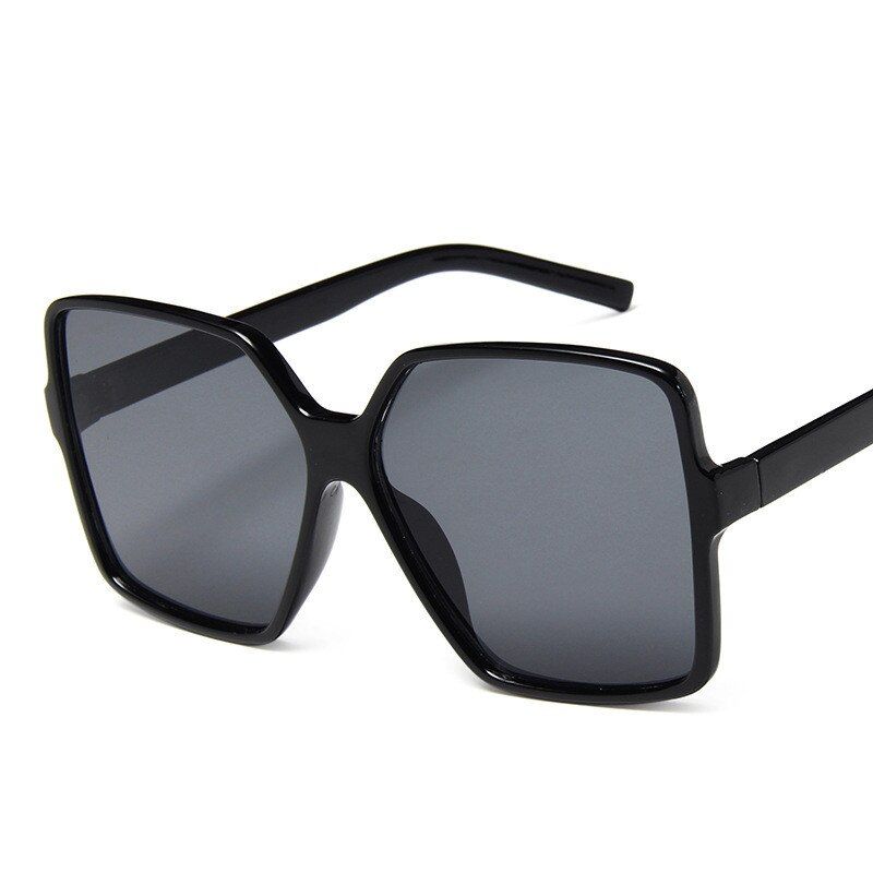 C1black as pictureYOOSKE Oversized Square Sunglasses Women Retro Black Brown Gradient Sun Glasses Female Big Frame Sunglass UV400 Shades