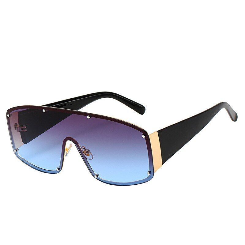 5Vintage Oversized Goggle Sunglasses Women 2019 Rivet Retro Gradient Sun Glasses Men Female Fashion Designer Glasses Shades UV400